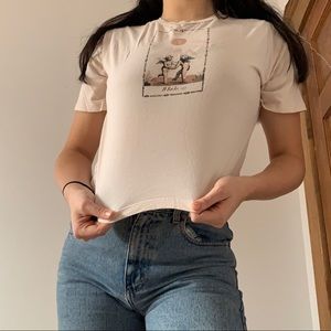 🤍 Beige Cropped Baby Angel T-shirt 🤍